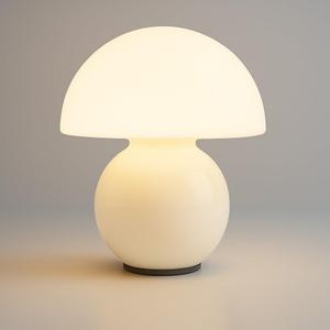 Orange Mushroom Lamp  Retro Mid Century Modern Table Light, Dimmable Nightstand Lamp for Bedroom & Desk, Aesthetic Home Decor (White)