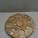 THYGIFTREE Large Rotating Coffee Syrup Organizer 9 Bottles Coffee Syrup Rack for Countertop Wood Syrup Bottle Holder Stand for Coffee Bar Station, Turntable Wine Display Tray, Brown