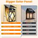 2 Pack Solar Porch Lights Outdoor, Dusk to Dawn & Motion Sensor Solar Wall Light with Lantern Shape, 3 Modes IP65 Waterproof, E26 Bulb Exterior Sconce for Front Porch, Garage, Patio Security