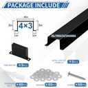 Moxweyeni 5 Pack 43 Inch x 3.3 Ft (16.5 Ft Total) Metal Line Set Cover Kit, Black Metal Decorative Ac Pipe Line Set Cover Kit for Ductless Mini Split Accessories, Central Air Conditioner, Heat Pump