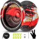 WATIEOBOO yoyo Responsive Yoyo for Beginners,Professional Unresponsive Yo yo for Adults Pro Metal Trick Yo-yo with Yo Yos Bearing Kit 10 Strings, Case & Gloves