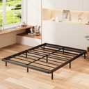 Yicensen 1.6 Inch Bunkie Board Full Low Heavy Duty Metal Box Spring Full Size Bed Base, Sturdy Mattress Foundation, Easy Assembly, Noise Free, Black
