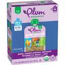 Plum Organics Super Smoothie Organic Toddler Food - Pear, Sweet Potato, Spinach, Blueberry, Bean, and Oat - 4 oz (Pack of 4) EXP: 05/11/26