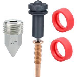 Upgrade Exchangable Trimetal High Flow Nozzles 0.4 - Hardened Steel, Copper, Titanium TC4 Compatible with RapidChange REVO Hotends and Extruders,H2 V2S REVOExtruder 3D Printer (0.4mm)