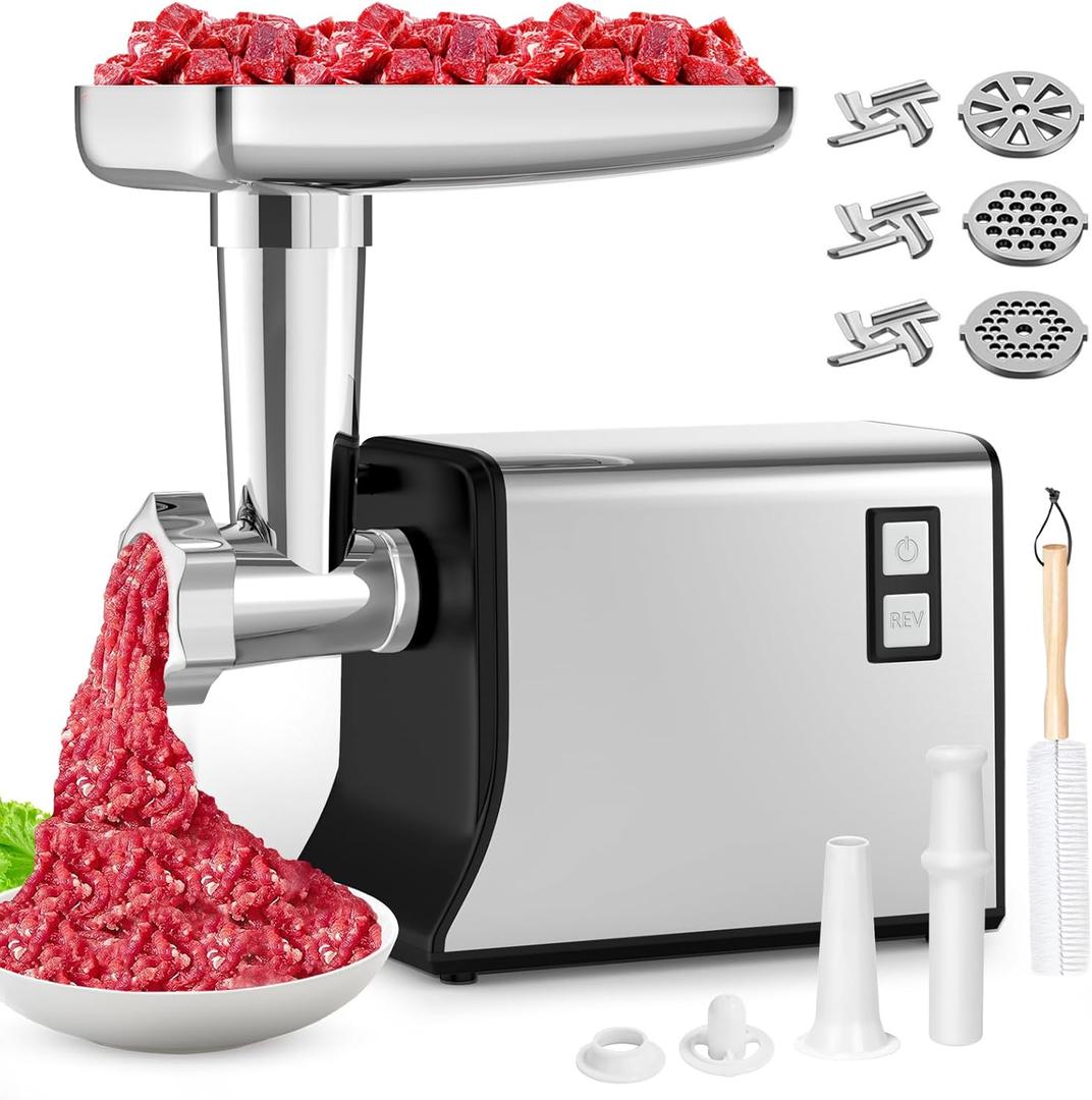 3500W Electric Meat Grinder Machine Black Silver Gray (Dark Black)