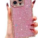Owncase for iPhone 13 Pro Max Case Glitter, Crystal Diamonds Shiny Bling Sparkly Electroplated Edge Shockproof Soft TPU Bumper Phone Case for Women Girls, Silver