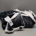 Electric Blanket Heated Throw, Soft Flannel & Sherpa Wearable Heated Blanket with Sleeves, Heating Wearable Blanket with 6 Heating & 12H Auto Off, ETL Certified, Home Office Use, 52x72 Inch, Dark Grey