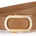 JASGOOD Women Leather Ratchet Belt for Jeans Pants Dresses Adjustable Belt with Automatic Sliding Buckle, Width 1.2"