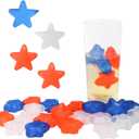 Reusable Ice Cubes Star, 60 Pack, Colorful for Drinks, Whiskey, Vodka or Coffee, Washable Non-Melting Ice Cubes Non-Diluting(Star)