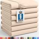 Utopia Bedding Queen Fitted Sheets - Bulk Pack of 6 Bottom Sheets - Soft Brushed Microfiber - Deep Pockets - Shrinkage & Fade Resistant - Easy Care (Beige)