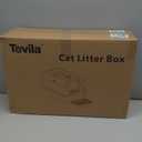 Extra Large Stainless Steel Litter Box with Lid, High Sided Enclosed Metal Cat Litter Pan, Dog Proof Front Entry Top Exit, Odor Control Easy Clean Leak Proof, Includes Mat, Scoop & Step, Black