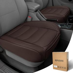 Car Seat Cover for Luxury & Comfort - PU Leather, Anti-Slip, Full Wrap Protection with Storage Pocket for Bottom Cushion - Universal Fit for 95% of Vehicles (Coffee Color,2 Piece)