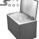 VEVOR Drop in Ice Chest, Stainless Steel Drop in Cooler, Commercial Ice Bin with Lid for Outdoor Kitchen Patio Bar, Drain-Pipe Set Included, Cooling Bins with Cover for Cold Wine Beer, 28" L x 16" W x 17" H