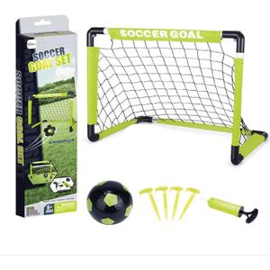Kids Soccer Goals Set for Indoor & Outdoor Play  Includes Foldable Goal, Ball, Pump & 4 Stakes