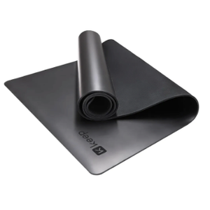 KEEP Professional Yoga Mat for Women and Men, 5mm Non-Slip Natural Rubber for Superior Grip, Eco-Friendly, Premium 72"x26" Exercise Mat for Pilates, and Fitness Workouts, Grey