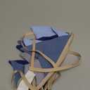 Garland Triangle Banners Blue and Grey, Pennant Banner Bunting Flags Fabric for Baby Shower Birthday Party Decorations Nursery Playroom Decor(Blue grey) (1PCS)