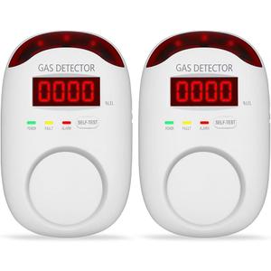 2 Packs Gas Detector & Alarm Koabbit Plug in Natural Gas Detectors & Propane Gas Detectors for Home,RV & Kitchen, Combustible Gas Leak Detector Monitor for LNG, LPG, Methane