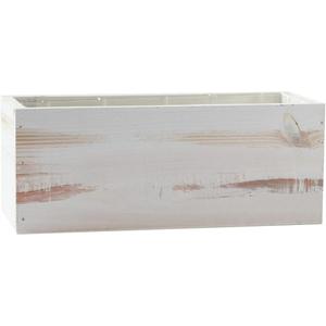 Royal Imports Wooden Flower Pot Planter, Decorative Wood Vase with Plastic Liner, Toilet Tank Tissue Paper Storage Basket for Bathroom Countertop Box, Kitchen Windowsill Mail Organizer, 10x4x4, White