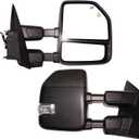 AERDM New towing mirror Power Heated Compatible with Ford Super Duty F-250 F-350 F-450 F-550 2017 2018 2019 Pickup Truck Replacement Extendable Towing with Turn Signal, Clearance and Auxiliary Lamp (Black)