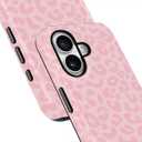 Leopard Cheetah Case for iPhone 16 Cute Magnetic Case [Compatible with MagSafe] Soft TPU and Hard PC Hybrid 2-Layer Protective Shockproof,Retro Aesthetic Case for Women Girls-Pink