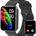 RUIMEN Smart Watches for Men Women (Answer/Make Calls) Compatible with iPhone/Android Phones, 1.85" HD Screen Fitness Tracker Heart Rate Monitor 100+ Sports Tracker Watch Waterproof (Black)