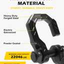 D-Ring Separate Shackles, 2Pack, 3/4" D-Ring Shackles 7/8" Pin, 57320lbs Breaking Strength, Heavy Duty Forged Steel, D-Ring Towing Winch Shackle for Recovery, Off-Road, BlackBlack