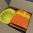 Hillban 48 Pcs Kids Construction Worker Costumes Includes 24 Pcs Construction Vests and Hats for Kids Birthday Party Halloween Worker Costume Cosplay Favor Decoration (Orange)