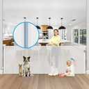 Reinforced 42" Tall X 120" Extra Wide Retractable Baby Gate Extra Long Baby Gates for Large Openings Prevent Kids and Pets from Jumping Over Retractable Pet Gate Reinforced Puppy Gates for Dogs, White