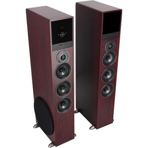 Rockville TM150C Powered Home Theater Tower Speaker System, Cherry Wood, 1000W, 10" Subwoofers, Bluetooth, USB/SD Playback, FM Radio, Remote Control, Karaoke Ready, Perfect for Home Entertainment
