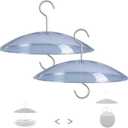 Small Rain Cover for Bird Feeder - 2PC x 8" Mini Hanging Weather Guard Protective Dome Against Rain/Snow/Sun - Clear Translucent Plastic - Dia. 20CM