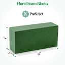 Noe & Malu Floral Foam Blocks 8 Pack Large Green Flower Foam Bricks (9 x 4 x 3) for Fresh & Artificial Flowers, Wet or Dry Floral Arrangement Supplies for Florists & DIY Crafts