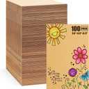 100 Pack Corrugated Cardboard Sheets 6x9 Inch, 1/8" Thickened, Flat Cardboard Pads for Packaging, Mailing, Shipping, Crafts - B-Flute, Brown