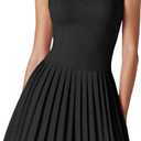 DRESSTELLS Homecoming Cocktail Dresses for Women, Mini Pleated Halter Short Wedding Guest Dress (Black, L)