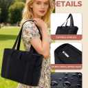 Large Light Weight Tote Bag for Women, Yoga Gym Beach Travel Bag, Fits 15.6" Laptop & Yoga Mat, Waterproof Taslon