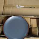 Famiware Venus Plates and Bowls Sets, 24 Pieces Stoneware Speckled Dishes Dinnerware Set for 8, Matte Charcoal - Microwave & Dishwasher Safe, Modern Minimalist, for Everyday Meals & Formal Dining