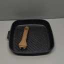 CAROTE 11 Inch Nonstick Grill Pan for Steak - Premium Granite Nonstick Coating, Square Grill Skillet, Indoor Outdoor RV Camping Use, Gas & Induction Safe, All Stovetops Compatible, PFOA Free, Black