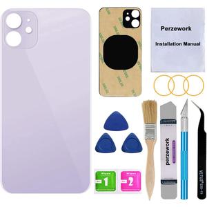 Rear Back Glass Replacement for iPhone 11 6.1 inches with Reparing Toolkit and Pre-Installed Adhesive (Purple)