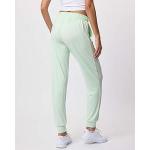 Real Essentials Women's Ultra-Soft Lounge Joggers Sweatpants Athletic Yoga Pants with Pockets Key Lime Green Large