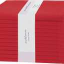 PurpleEssences Set of 12 Cloth Dinner Napkins 100% Cotton 18x18 Inch - Soft Durable Washable - Ideal for Farmhouse Party Fall Thanksgiving - Perfect Everyday Use Table Linen - Red