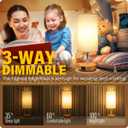 Yarra-Decor Bedside Lamp with USB A+C Port - Touch Control Table Lamp for Bedroom Wood 3 Way Dimmable Nightstand Lamp with Round Flaxen Fabric Shade for Home Office (LED Bulb Included)