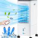 Portable Air Conditioners, Evaporative Air Cooler, Portable AC Cooling Fan w/ 3 Spds & Cooling Mode & Timer, Swamp Cooler w/Remote, Windowless Air Conditioner Portable for Room Home
