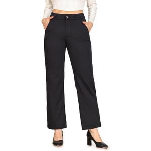 Bamans Womens Dress Pants Flare Leggings Work Office Pants Wide Leg Slacks High Waist Bootcut Business Trousers (XX-Large, Black)