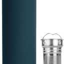 London Sip Multi-Purpose Tea Infuser Travel Mug and Tumbler Fruit Infuser Flask Hot and Cold Double Wall Stainless Steel Thermos with Extra-Long Infuser, Midnight Teal