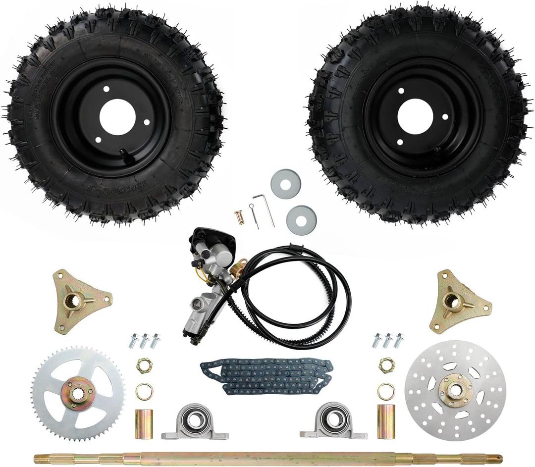 Bruce & Shark 29" Rear Axle Assembly Complete Wheel Hub Kit for Go Kart Quad Trike Drift Bikes go kart wheels go kart rear axle kit
