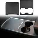 for Tesla Center Console Wrap Kit Suede for Tesla 2021-2023 Model 3 and 2021-2024 Model Y Center Console Cover Anti-Fur Console Trim Interior Car Wrap Decoration