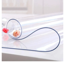 NECAUX Custom Multi-Size 1.5mm Thick Clear PVC Table Cover Protector - 36 x 48 Inch Plastic Protective Table Pad Kitchen Wood Grain Vinyl Table Cover