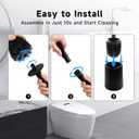 Toilet Brush and Holder Set, 2 Pack Toilet Bowl Brush with Long Non-Slip Handle, Deep Toilet Cleaner Brush, Toilet Scrubber, Black