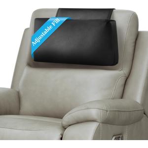 Recliner Headrest Pillow, Adjustable Neck & Head Support Pillow, Soft Velvet Non-Slip Headrest for Recliner, Couch, Chair, Sofa (Black)
