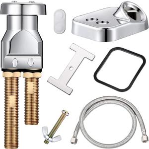 Hortsun Shampoo Bowl Vacuum Breaker Kit, Hardware Handle, 7 Pcs Stainless Steel, Chromium Plated Brass, 31 inches, for Salon Sink Parts Replacement