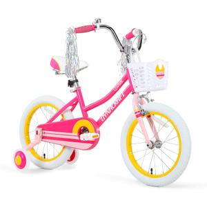Dynacraft Sunset 16, 18, 20 Inch Kids Bike, Girls Bike With Training Wheels or Kickstand, Easy Assembly Kids Bicycle, Bicycle for Kids, Bike for 5 Year Old Girl, Pink or Teal Bike With Training Wheels